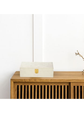 Joybos Szkatułka w kolorze białym na biżuterię - 25 x 7 x 16 cm