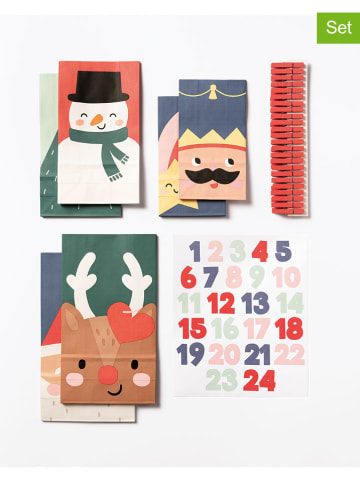 folia PAPER 72-częściowy zestaw "Santa & Freinds" w kolorze zielono-czerwono-niebieskim