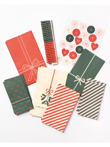 folia PAPER 72-częściowy zestaw "Bowtiful Christmas" w kolorze zielono-czerwonym