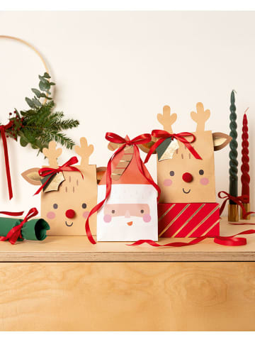 folia PAPER Papiertüten-Bastelset "Santa & Deer" in Beige/ Rot