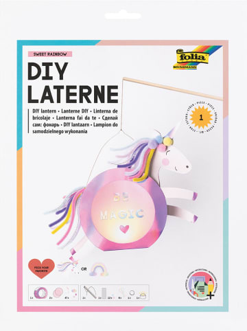 folia PAPER Lantaarn-knutselset "Sweet Rainbow" paars/lichtroze - vanaf 5 jaar