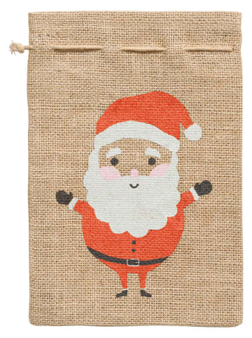 folia PAPER Jute zak beige/rood - (L)25 x (B)17 cm
