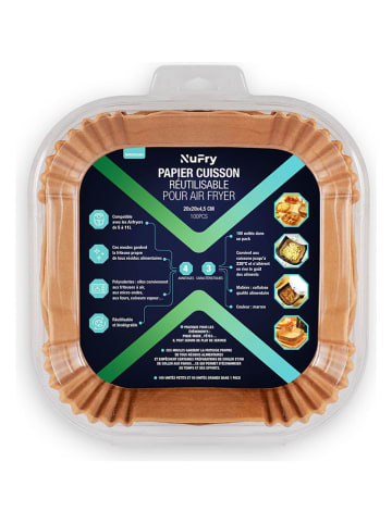 KITCHENCOOK Heißluftfritteusen-Papierformen in Hellbraun - 100 Stück