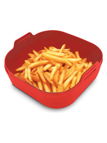 KITCHENCOOK 2er Set: Heißluftfritteusen-Backformen in Rot - (B)21 x (H)6 x (T)21 cm