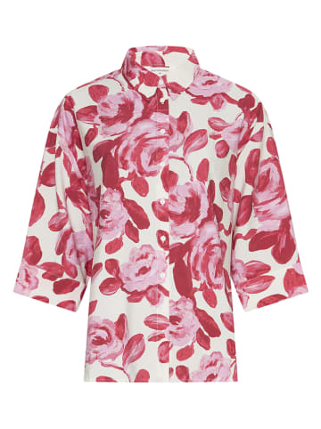 MOSS COPENHAGEN Bluse in Creme/ Rot/ Rosa