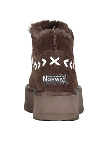 Geographical Norway Botki zimowe "Ofleche" w kolorze brązowym
