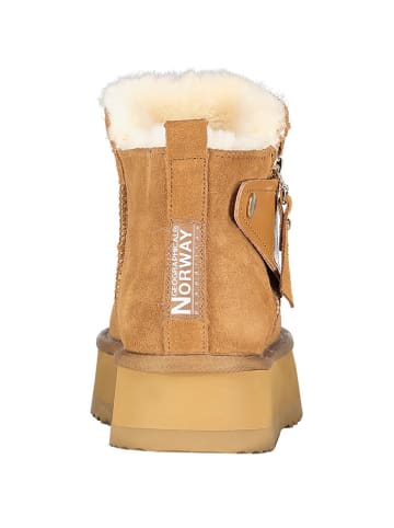 Geographical Norway Botki zimowe "Ozipcache" w kolorze jasnobrązowym
