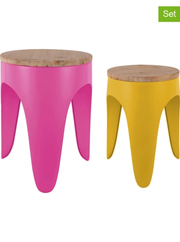 Leitmotiv 2-delige set: krukken "Funky" roze/geel