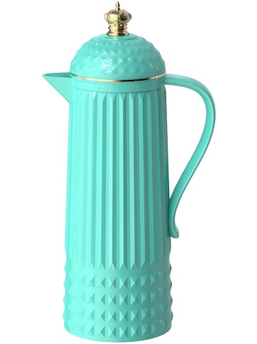 Present Time Thermokanne "Crown" in Hellblau/ Türkis - 920 ml