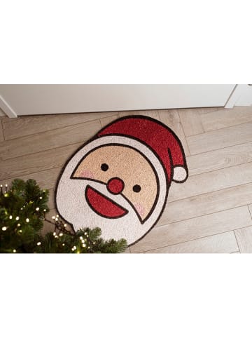 Madre Selva Fußmatte "Noel" in Rot/ Weiß - (L)65 x (B)50 cm