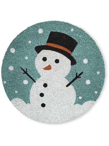 Madre Selva Deurmat "Navidad" blauw/wit - Ø 65 cm