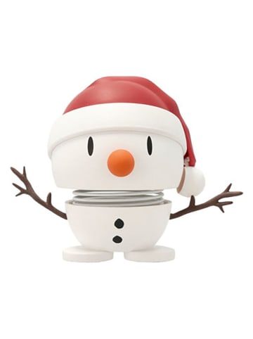 Hoptimist Decofiguur "Santa Snowman S" wit/rood - (B)8 x (H)7 x (D)6 cm