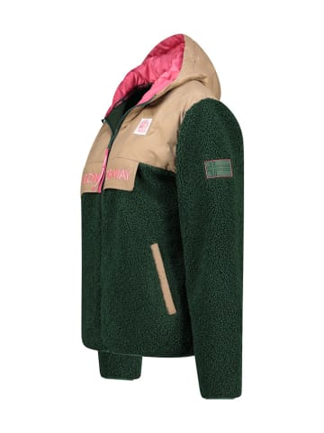 Geographical Norway Kurtka polarowa "Techic" w kolorze ciemnozielonym
