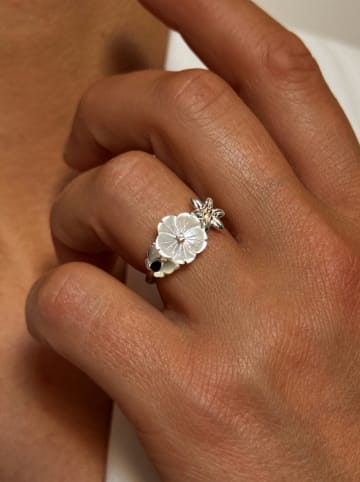 Les Petites Précieuses Vergulde ring met edelstenen