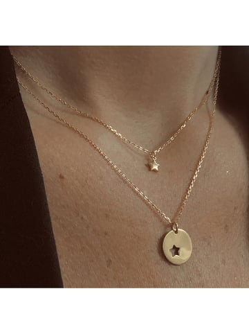 Les Petites Précieuses Pozłacany naszyjnik z elementami ozdobnymi - dł. 39 cm