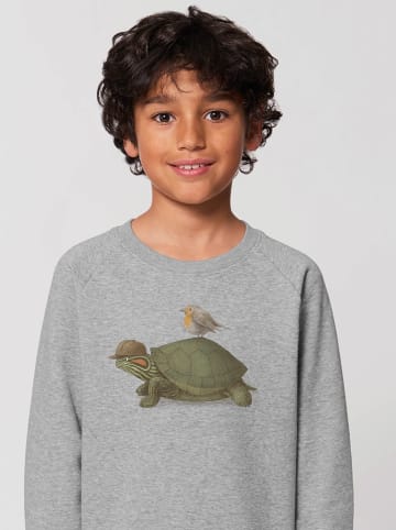 WOOOP Sweatshirt "Turtle And Bird" in Grau