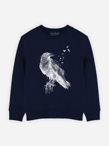 WOOOP Sweatshirt "Born To Be Free" in Dunkelblau