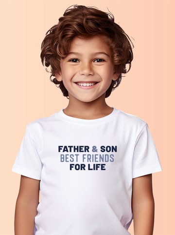 WOOOP Shirt "Father and son best friends for life" in Weiß