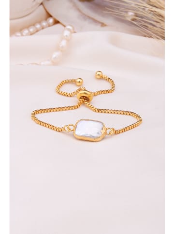 Pierres delicates Vergold. Armkette mit Perlmutt