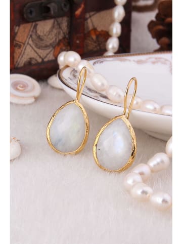 Pierres delicates Pozłacane kolczyki z kamieniem księżycowym