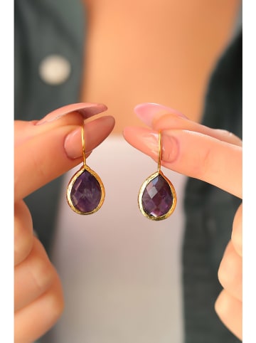 Pierres delicates Vergold. Ohrhänger mit Edelsteinen