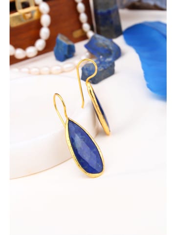 Pierres delicates Pozłacane kolczyki z lapis lazuli