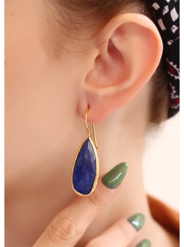 Pierres delicates Pozłacane kolczyki z lapis lazuli