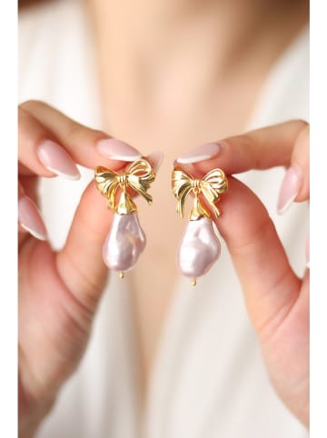 Pierres delicates Vergulde oorstekers met parels