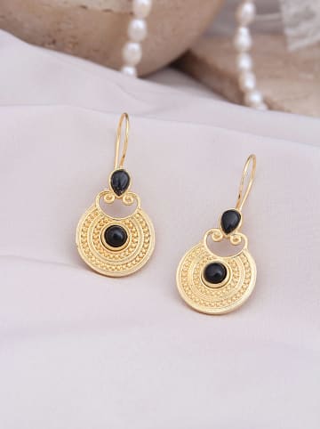 Pierres delicates Pozłacane kolczyki z kwarcem dymnym