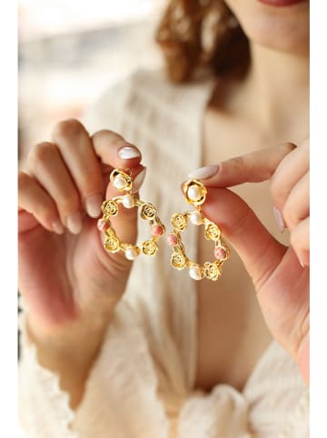 Pierres delicates Pozłacane kolczyki-wkrętki z waryscytami