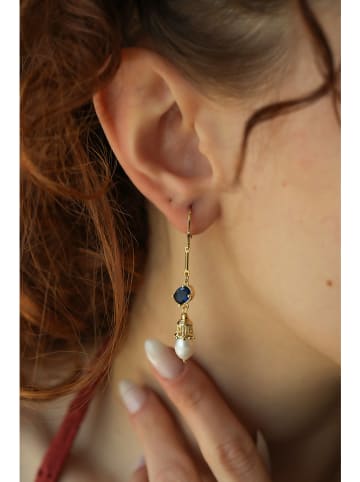 Pierres delicates Vergulde oorhangers met edelstenen