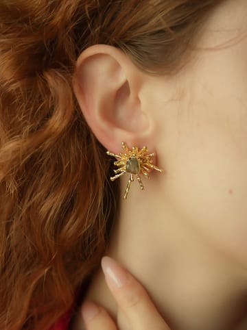Pierres delicates Vergulde oorstekers met edelstenen
