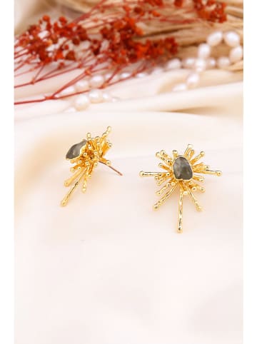 Pierres delicates Vergulde oorstekers met edelstenen