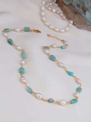 Pierres delicates Vergulde ketting met edelstenen - (L)43 cm