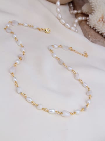 Pierres delicates Vergold. Halskette mit Edelsteinen - (L)43 cm
