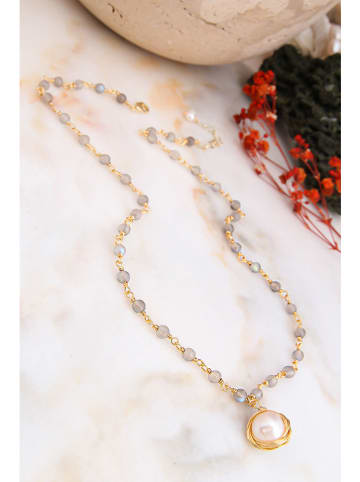 Pierres delicates Vergold. Halskette mit Perle - (L)50 cm