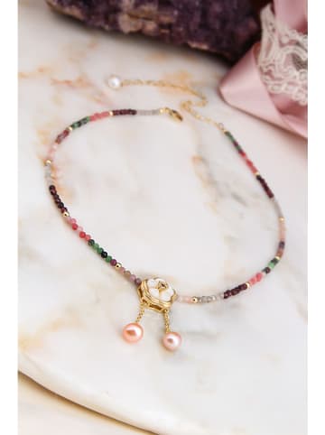 Pierres delicates Vergulde ketting met edelsteen - (L)50 cm