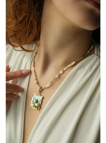 Pierres delicates Vergulde ketting met hanger - (L)50 cm