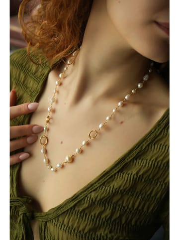 Pierres delicates Vergulde ketting met parels - (L)50 cm