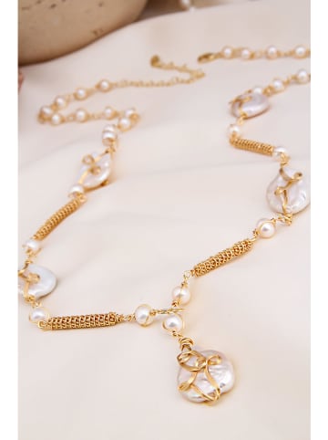 Pierres delicates Vergulde ketting met parels - (L)70 cm