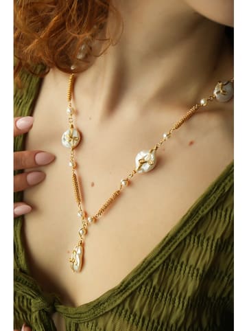 Pierres delicates Vergulde ketting met parels - (L)70 cm