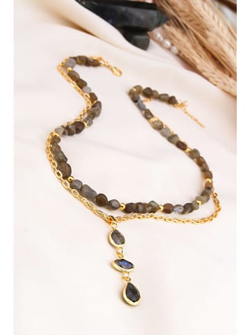 Pierres delicates Vergulde ketting met edelstenen - (L)50 cm