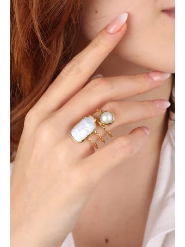 Pierres delicates Vergold. Ring mit Perlmutt