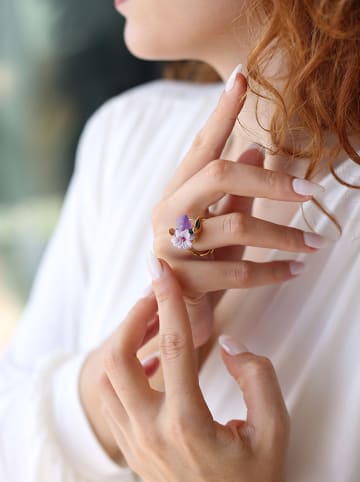 Pierres delicates Vergulde ring met edelstenen