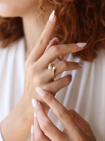 Pierres delicates Vergold. Ring mit Zierperlen