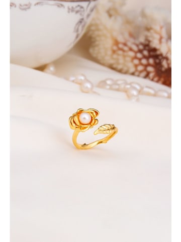 Pierres delicates Vergulde ring met sierparel