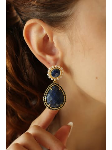 Pierres delicates Vergulde oorstekers met edelstenen