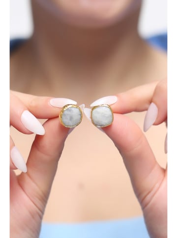 Pierres delicates Vergulde oorstekers met edelstenen