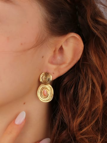 L'Atelier de Gaia Vergulde oorstekers met edelstenen