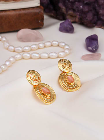 L'Atelier de Gaia Vergulde oorstekers met edelstenen